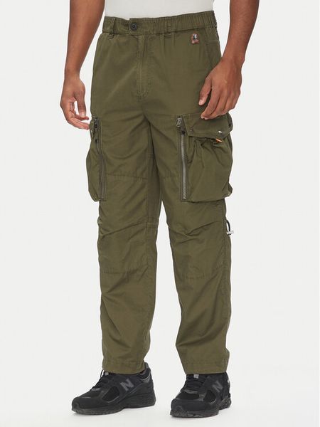 Parajumpers Spodnie materiałowe Baste 25SMPMPATW06 Zielony Regular Fit. Zielone spodnie na co dzień męskie Parajumpers, bez wzorów, z bawełny. Za 649.99 zł.