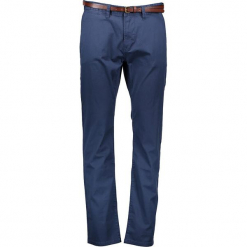 Spodnie chino "Travis" - Regular fit - w kolorze granatowym. Eleganckie spodnie męskie marki bonprix. W wyprzedaży za 130.95 zł.