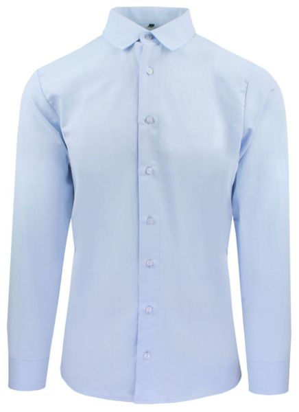 Delikatnie Wyszczuplana (Slim) Męska Koszula - Lanier - Błękit, Faktura w Jodełkę. Niebieskie koszule męskie Lanier, m, bez wzorów, z bawełny, bez kołnierzyka, bez ramiączek. Za 175.00 zł.