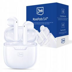 Słuchawki TWS 3MK Movepods Bluetooth 5.4 biały. Białe słuchawki bluetooth 3MK. Za 109.94 zł.