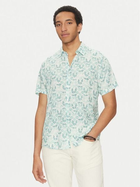 Guess Koszula M5GH58 WD4Z2 Niebieski Regular Fit. Niebieskie koszule męskie Guess, m, z aplikacjami, z wiskozy, bez kołnierzyka, bez ramiączek. Za 179.99 zł.