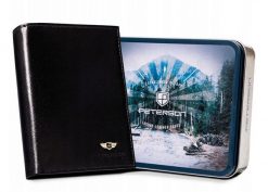 Portfel skórzany Peterson [DH] PTN 317-P czarny. Czarne portfele męskie Peterson, bez wzorów, ze skóry. Za 104.00 zł.