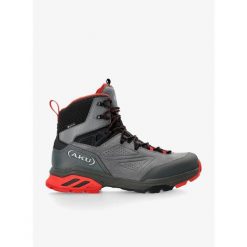 Buty GORE TEX męskie AKU Reactive GTX. Szare buty trekkingowe męskie Aku, bez wzorów, z gore-texu, sportowe, bez obcasa, bez zapięcia. Za 718.99 zł.