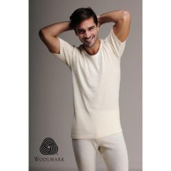 Podkoszulek turystyczny męski Woolona z krótkim rękawem 100% Merino. Białe bielizna termoaktywna męska WOOLONA, m, bez wzorów, bez ramiączek. W wyprzedaży za 171.00 zł.