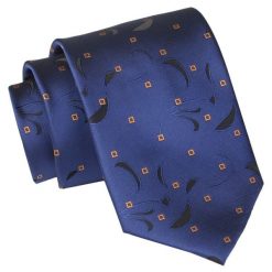 Męski Krawat Angelo di Monti - Granat z Drobnym Wzorem. Niebieskie krawaty i muchy męskie Angelo di Monti, bez wzorów, z tkaniny, eleganckie. Za 45.00 zł.