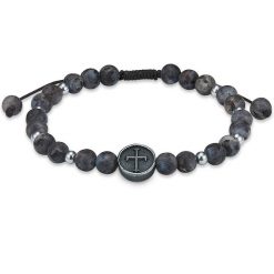 True Rebels Bransoletka z kamieniem szlachetnym Krzyżyk Stal szlachetna Jadeit srebrny Bransoletki 1 ct Męskie. Szare biżuteria dla mężczyzn True Rebels, z materiału, z jadeitem, srebrne. Za 218.99 zł.