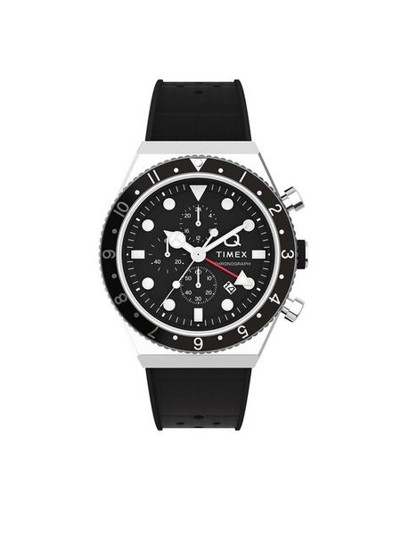 Timex Zegarek Q Timex Three Time Zone Chronograph TW2V70000 Czarny. Czarne, analogowe zegarki męskie Timex. Za 1,090.00 zł.