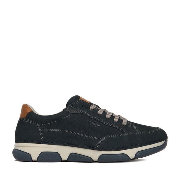 Półbuty Rieker. Niebieskie codzienne półbuty męskie Rieker, bez wzorów, bez obcasa, bez zapięcia. Za 439.99 zł.