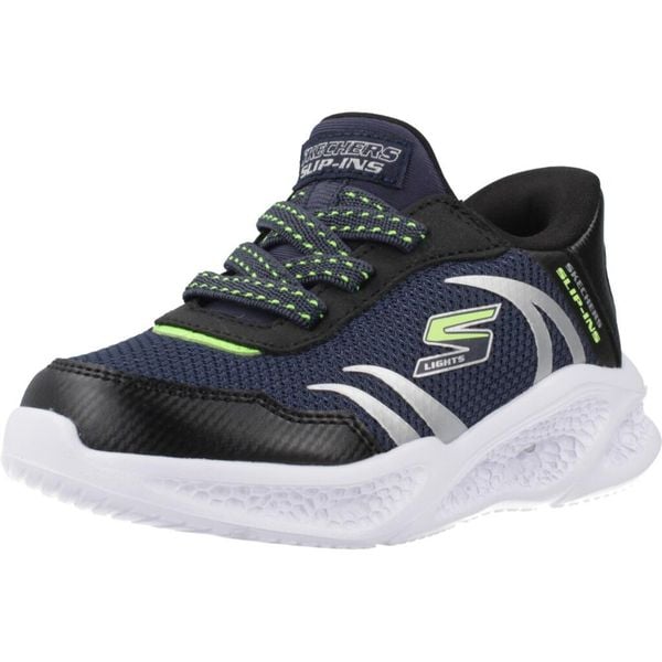 Buty SKECHERS SLIP-INS METEOR LIGHTS Niebieski. Niebieskie buty trekkingowe męskie Skechers, bez wzorów, z syntetyku, bez zapięcia, trekkingowe, skechers sport. Za 240.99 zł.