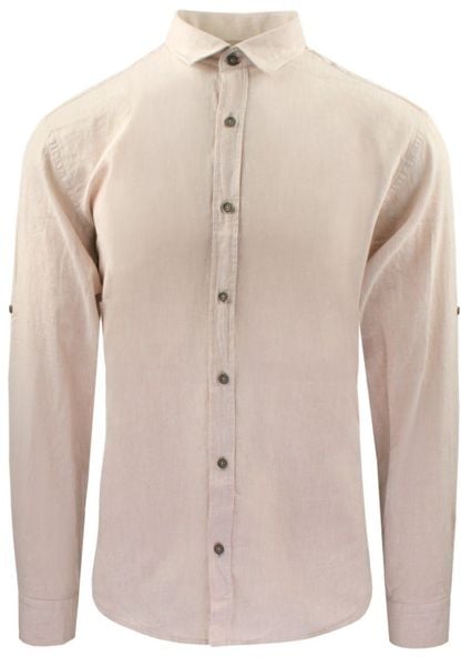 Koszula Weekendowa z Lnem, Prosty Krój - Victorio - Beż. Koszule męskie Victorio, na lato, m, bez wzorów, z bawełny, bez kołnierzyka, bez ramiączek. Za 189.00 zł.