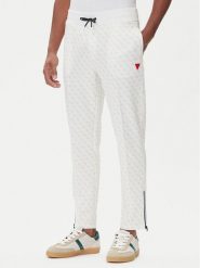 Guess Spodnie dresowe Z2BB05 K7122 Biały Regular Fit. Białe spodnie dresowe męskie Guess, z aplikacjami, z dresówki. Za 329.99 zł.