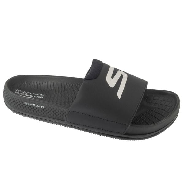 Klapki na basen męskie, Arch Fit Hyper Slide. Czarne klapki i japonki męskie Skechers, bez wzorów. Za 279.99 zł.
