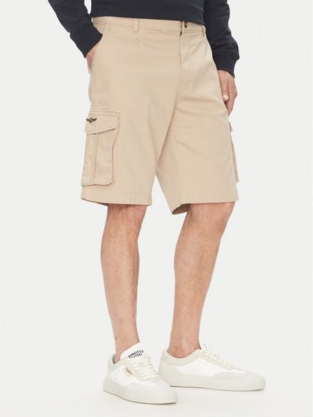 Aeronautica Militare Szorty materiałowe 251BE256CT3511 Beżowy Regular Fit. Brązowe szorty męskie Aeronautica Militare, bez wzorów, z bawełny. Za 389.99 zł.