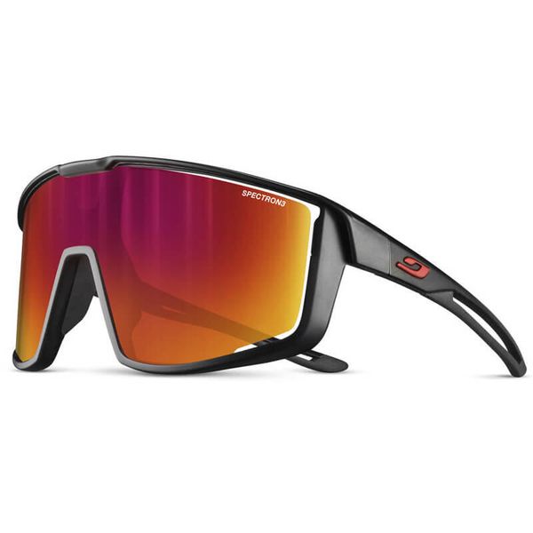 Okulary rowerowe JULBO FURY czarne Spectron kat.3. Czarne okulary przeciwsłoneczne męskie JULBO, bez wzorów, sportowe. Za 366.99 zł.