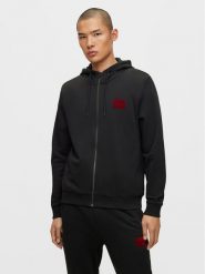 Hugo Bluza Daple_V 50501016 Czarny Regular Fit. Czarne bluzy rozpinane męskie Hugo, m, bez wzorów, z bawełny, bez ramiączek, bez kaptura. Za 599.99 zł.