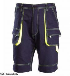 ASKS - BRIXTON SPARK SPODNIE KRÓTKIE 100% BAWEŁNA, BAWEŁNA (100%), 300G/M2, - granat-żółty 64. Żółte szorty sportowe męskie Polstar, bez wzorów, z bawełny, sportowe. Za 75.00 zł.