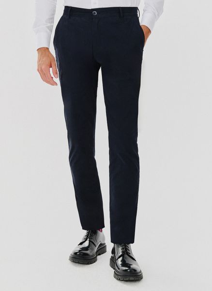 PAKO LORENTE – Gładkie spodnie męskie w kolorze granatowym. Spodnie na co dzień męskie Pako Lorente, bez wzorów, z bawełny, casualowe. Za 99.99 zł.