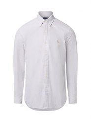 Polo Ralph Lauren Męska koszula casual Mężczyźni Modern Fit Bawełna biały|brązowy w paski, XL. Białe koszule męskie Polo Ralph Lauren, m, bez wzorów, z bawełny, bez kołnierzyka, bez ramiączek. Za 659.95 zł.