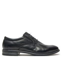 Półbuty Bugatti. Czarne eleganckie półbuty męskie Bugatti, wizytowe, bez obcasa, bez zapięcia. Za 309.99 zł.