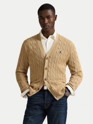 Polo Ralph Lauren Kardigan 710890548006 Beżowy Regular Fit. Brązowe swetry męskie Polo Ralph Lauren, bez wzorów, z bawełny, bez kołnierzyka, bez ramiączek. Za 1,199.00 zł.