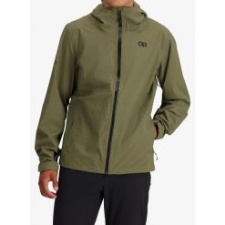 Kurtka z membraną męska Outdoor Research Stratoburst Stretch Rain Jacket. Zielone kurtki outdoor męskie OUTDOOR RESEARCH, m, bez wzorów, bez kaptura, outdoorowe. Za 664.99 zł.