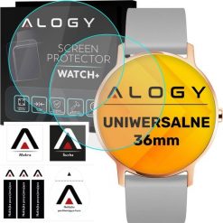 Alogy 2x Szkło Hartowane na smartwatch watch zegarek uniwersalne 36mm średnica ochronne Alogy Screen Protector Watch+. Brązowe zegarki smartwatch Alogy. Za 24.73 zł.