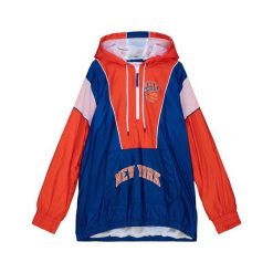 Kurtka wodoodporna New York Knicks NBA Highlight Reel. Niebieskie kurtki męskie Mitchell & Ness, m, bez wzorów, bez ramiączek, bez kaptura. Za 506.00 zł.