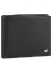 Tommy Hilfiger Portfel Eton Trifold AM0AM00657 Czarny. Czarne portfele męskie Tommy Hilfiger, bez wzorów, ze skóry. Za 189.99 zł.