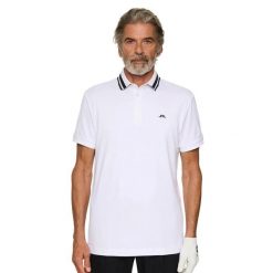 Polo J.Lindeberg Classic. Białe koszulki polo męskie J.LINDEBERG, m, bez wzorów, sportowe, bez kołnierzyka, bez ramiączek. Za 448.00 zł.