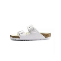 Klapki unisex Birkenstock Arizona BF. Białe klapki i japonki męskie Birkenstock, bez wzorów, z materiału. Za 329.00 zł.