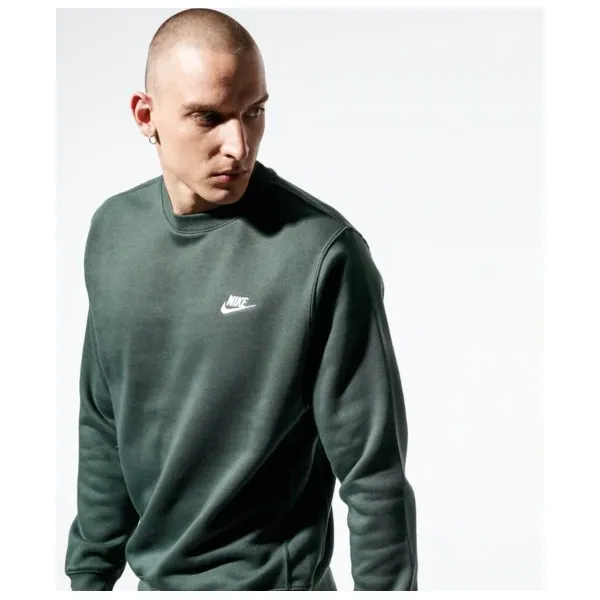 Nike Bluza M Nsw Club Crw Bb , zielony, rozmiar L. Zielone bluzy nierozpinane męskie Nike, l, bez wzorów, z bawełny, klasyczne, bez ramiączek, bez kaptura. Za 159.99 zł.