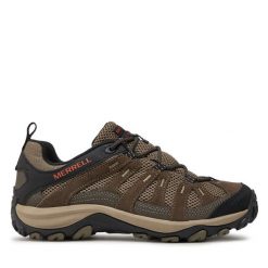 Trekkingi Merrell. Brązowe buty zimowe męskie Merrell, bez wzorów, sportowe, bez obcasa, bez zapięcia. Za 279.99 zł.