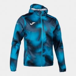 Kurtka do biegania męska Joma R-Trail Nature Raincoat. Niebieskie kurtki męskie Joma, m, bez wzorów, sportowe, bez ramiączek, bez kaptura. Za 289.99 zł.