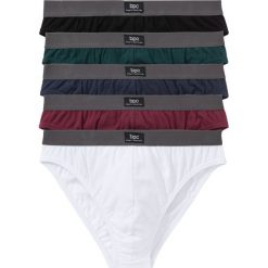 Slipy (5 par) bonprix czarny + głęboki zielony + ciemnoniebieski + czerwony klonowy + biały. Slipki męskie marki bonprix. Za 49.95 zł.