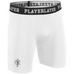 Męskie elastyczne spodenki Playerlayer w kolorze białym. Białe szorty męskie POWERLAYER, bez wzorów. Za 143.99 zł.