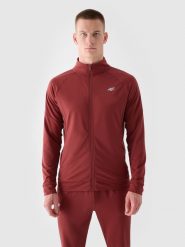 4F Bluza treningowa szybkoschnąca męska - czerwona 3XL. Czerwone bluzy rozpinane męskie 4f, m, bez wzorów, z dzianiny, sportowe, bez ramiączek, bez kaptura. W wyprzedaży za 79.99 zł.