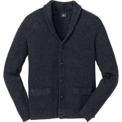 Sweter rozpinany z bawełny z recyclingu bonprix antracytowy melanż. Kardigany męskie marki bonprix. Za 44.99 zł.