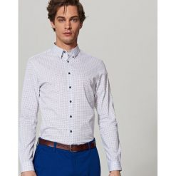 Koszula we wzory super slim fit - Biały. Białe koszule męskie Reserved. Za 99.99 zł.
