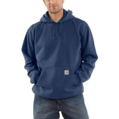 Bluza sportowa męska z kapturem Carhartt Midweight Hooded Sweatshirt. Niebieskie bluzy z kapturem męskie Carhartt, l, bez wzorów, z kapturem. Za 290.00 zł.