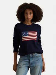 Polo Ralph Lauren Sweter 710718281006 Granatowy Regular Fit. Niebieskie swetry męskie Polo Ralph Lauren, bez wzorów, z bawełny, bez kołnierzyka, bez ramiączek. Za 2,159.00 zł.