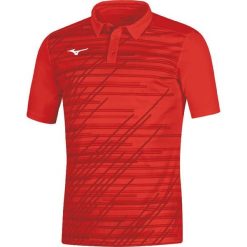 Polo Mizuno Team Chiba. Czerwone koszulki polo męskie Mizuno, bez wzorów, sportowe, bez kołnierzyka, bez ramiączek. Za 150.50 zł.