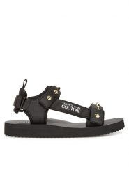 Versace Jeans Couture Sandały 78YA3S7C Czarny. Czarne sandały męskie Versace Jeans Couture, z jeansu, bez zapięcia. Za 559.99 zł.