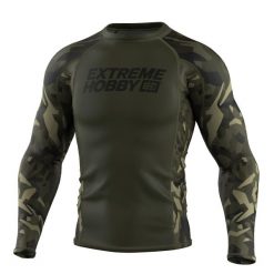 Koszulka sportowa męska Rashguard do MMA EXTREME HOBBY JUNGLE PANTHER. Zielone bielizna termoaktywna męska EXTREME HOBBY, m, bez wzorów, z bawełny, bez ramiączek, na fitness i siłownię. Za 209.00 zł.