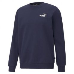 Bluza Puma ESS Small Logo Crew. Niebieskie bluzy nierozpinane męskie Puma, s, bez wzorów, z bawełny, sportowe, bez ramiączek, bez kaptura. Za 304.00 zł.