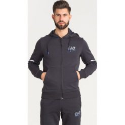 BLUZA EA7 Emporio Armani. Czarne bluzy rozpinane męskie EA7 Emporio Armani, l, z aplikacjami, z kapturem. Za 370.30 zł.