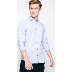 Jack & Jones - Koszula. Szare koszule męskie Premium by Jack&Jones, l, z bawełny, z włoskim kołnierzykiem, z długim rękawem. W wyprzedaży za 89.90 zł.
