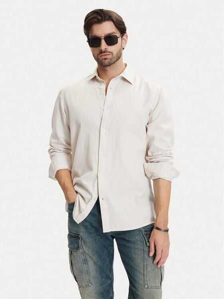 G-Star Raw Koszula Clean D25196-D454 Écru Regular Fit. Białe koszule męskie G-Star Raw, m, bez wzorów, z bawełny, bez kołnierzyka, bez ramiączek. Za 299.99 zł.