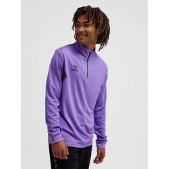 Bluza dresowa 1/2 zip Hummel Authentic. Fioletowe bluzy nierozpinane męskie HUMMEL, bez wzorów, z dresówki, sportowe, bez ramiączek, bez kaptura. Za 236.50 zł.