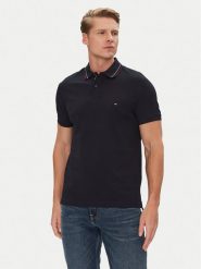 Tommy Hilfiger Polo Placket Interest MW0MW38459 Granatowy Regular Fit. Niebieskie koszulki polo męskie Tommy Hilfiger, m, bez wzorów, z bawełny, bez kołnierzyka, bez ramiączek. Za 279.99 zł.