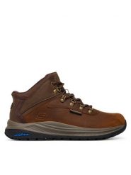 Skechers Trekkingi Meroe 205285 BRN Brązowy. Brązowe buty trekkingowe męskie Skechers, bez wzorów, ze skóry, bez zapięcia, trekkingowe. Za 429.99 zł.